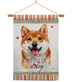Shiba Inu Happiness - Pets Nature Vertical Impressions Decorative Flags HG110217 Made In USA