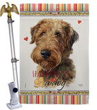 Welsh Terrier Happiness - Pets Nature Vertical Impressions Decorative Flags HG110231 Made In USA