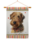 Welsh Terrier Happiness - Pets Nature Vertical Impressions Decorative Flags HG110231 Made In USA