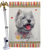 Westie Happiness - Pets Nature Vertical Impressions Decorative Flags HG110232 Made In USA
