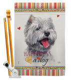 Westie Happiness - Pets Nature Vertical Impressions Decorative Flags HG110232 Made In USA