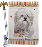 Lhasa Apso Happiness - Pets Nature Vertical Impressions Decorative Flags HG110236 Made In USA