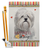 Lhasa Apso Happiness - Pets Nature Vertical Impressions Decorative Flags HG110236 Made In USA