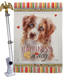 Red Australian Shepherd Happiness - Pets Nature Vertical Impressions Decorative Flags HG110241 Made In USA