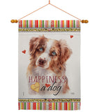 Red Australian Shepherd Happiness - Pets Nature Vertical Impressions Decorative Flags HG110241 Made In USA