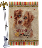 Red Australian Shepherd Happiness - Pets Nature Vertical Impressions Decorative Flags HG110241 Made In USA