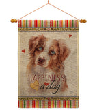 Red Australian Shepherd Happiness - Pets Nature Vertical Impressions Decorative Flags HG110241 Made In USA