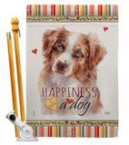 Red Australian Shepherd Happiness - Pets Nature Vertical Impressions Decorative Flags HG110241 Made In USA