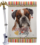 Brindle Boxer Happiness - Pets Nature Vertical Impressions Decorative Flags HG110243 Made In USA