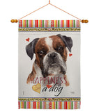Brindle Boxer Happiness - Pets Nature Vertical Impressions Decorative Flags HG110243 Made In USA