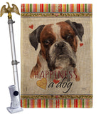 Brindle Boxer Happiness - Pets Nature Vertical Impressions Decorative Flags HG110243 Made In USA