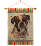 Brindle Boxer Happiness - Pets Nature Vertical Impressions Decorative Flags HG110243 Made In USA