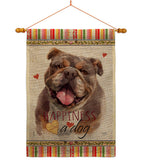 Chocolate Bulldog Happiness - Pets Nature Vertical Impressions Decorative Flags HG110244 Made In USA