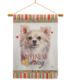 White Chihuahua Happiness - Pets Nature Vertical Impressions Decorative Flags HG110247 Made In USA