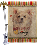 White Chihuahua Happiness - Pets Nature Vertical Impressions Decorative Flags HG110247 Made In USA