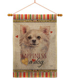 White Chihuahua Happiness - Pets Nature Vertical Impressions Decorative Flags HG110247 Made In USA