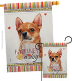 Shorthair Chihuahua Happiness - Pets Nature Vertical Impressions Decorative Flags HG110167 Made In USA