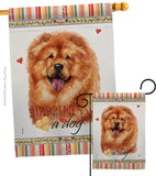 Chow Chow Happiness - Pets Nature Vertical Impressions Decorative Flags HG110169 Made In USA