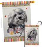 Havanese Happiness - Pets Nature Vertical Impressions Decorative Flags HG110185 Made In USA