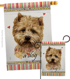Cairn Terrier Happiness - Pets Nature Vertical Impressions Decorative Flags HG110189 Made In USA