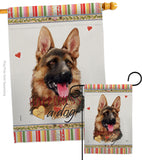 German Shepherd Happiness - Pets Nature Vertical Impressions Decorative Flags HG110190 Made In USA