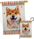 Shiba Inu Happiness - Pets Nature Vertical Impressions Decorative Flags HG110217 Made In USA