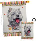 Westie Happiness - Pets Nature Vertical Impressions Decorative Flags HG110232 Made In USA