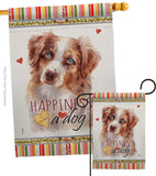 Red Australian Shepherd Happiness - Pets Nature Vertical Impressions Decorative Flags HG110241 Made In USA