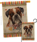 Brindle Boxer Happiness - Pets Nature Vertical Impressions Decorative Flags HG110243 Made In USA
