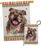 Chocolate Bulldog Happiness - Pets Nature Vertical Impressions Decorative Flags HG110244 Made In USA