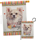 White Chihuahua Happiness - Pets Nature Vertical Impressions Decorative Flags HG110247 Made In USA