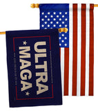 Blue Ultra Maga - Patriotic Americana Horizontal Impressions Decorative Flags HG170274 Made In USA