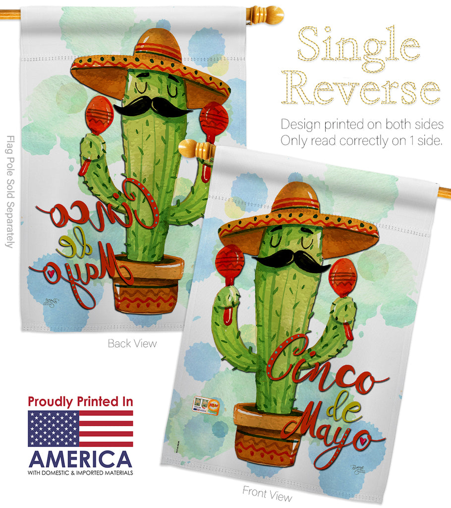 Breeze Decor Hausflagge „Picado Cinco De Mayo“, 71 X 102 Cm, Südwest-Design, Beidseitig Bedruckt, Wetterfest