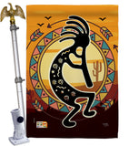 Kokopelli Playing Flute - Southwest Country & Primitive Vertical Impressions Decorative Flags HG115145 Made In USA