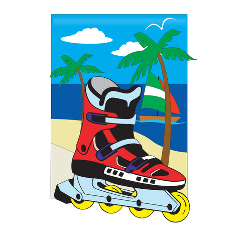 Roller Blade - Sports Interests Vertical Applique Decorative Flags HG109029