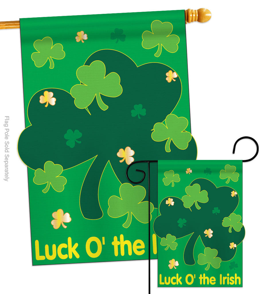 BLKWHT St. Patrick‘s Day Gartenflagge – Doppelseitig, Aus Jute, 30,5x45,7 Cm, Mit Kleeblatt-Motiv