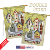 Welcome Birdhouse Village - Sweet Home Inspirational Vertical Impressions Decorative Flags HG100044 Printed In USA