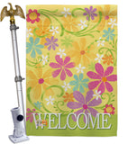 Welcome Daisy Garden - Sweet Home Inspirational Vertical Impressions Decorative Flags HG100052 Made In USA