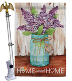 Welcome Lilacs Home Sweet Home Jar - Sweet Home Inspirational Vertical Impressions Decorative Flags HG100065 Made In USA