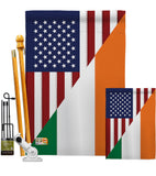 US Irish Friendship - US Friendship Flags of the World Vertical Impressions Decorative Flags HG108237 Made In USA