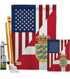 US Denmark Friendship - US Friendship Flags of the World Vertical Impressions Decorative Flags HG108387 Made In USA
