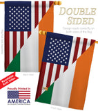 US Irish Friendship - US Friendship Flags of the World Vertical Impressions Decorative Flags HG108237 Made In USA