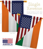 US Irish Friendship - US Friendship Flags of the World Vertical Impressions Decorative Flags HG108237 Made In USA