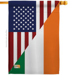 US Irish Friendship - US Friendship Flags of the World Vertical Impressions Decorative Flags HG108237 Made In USA