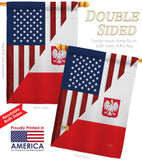 US Polish Friendship - US Friendship Flags of the World Vertical Impressions Decorative Flags HG108379 Made In USA