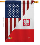 US Polish Friendship - US Friendship Flags of the World Vertical Impressions Decorative Flags HG108379 Made In USA