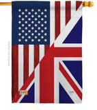 US UK Friendship - US Friendship Flags of the World Vertical Impressions Decorative Flags HG108380 Made In USA