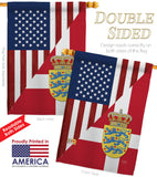 US Denmark Friendship - US Friendship Flags of the World Vertical Impressions Decorative Flags HG108387 Made In USA