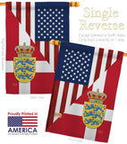 US Denmark Friendship - US Friendship Flags of the World Vertical Impressions Decorative Flags HG108387 Made In USA