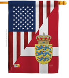 US Denmark Friendship - US Friendship Flags of the World Vertical Impressions Decorative Flags HG108387 Made In USA